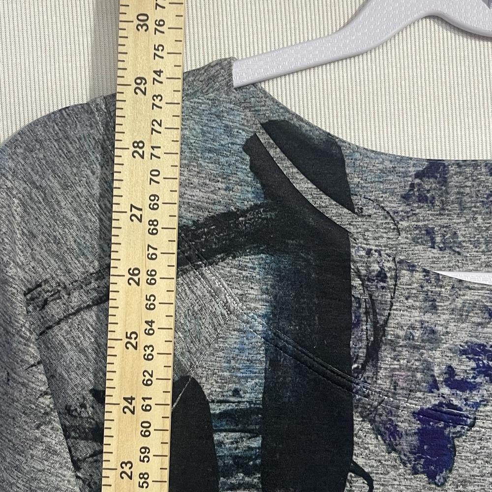 Jess & Jane - Gray Abstract Print "OAP" Long Sleeve Shirt Womens Small -Made USA - Picture 6 of 8